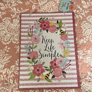 “Keep Life Simple” Hanging Decorative Sign